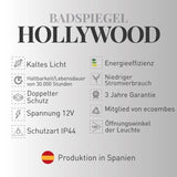 Badspiegel HOLLYWOOD mit integriertem LED-Licht