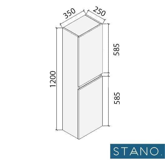 Großer Hängeschrank in Melamin mit weißem Finish LINEA - Welt der Bäder