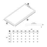 Extra flache Duschwanne LUX, Schieferoptik, schwarz