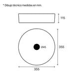 Aufsatzwaschbecken aus Keramik, CALKINI - Welt der Bäder_Dibujo Tecnico