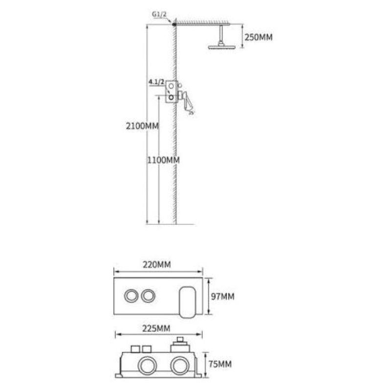 Unterputz-Eingriff-Duscharmatur PENTA, chrom - Welt der Bäder