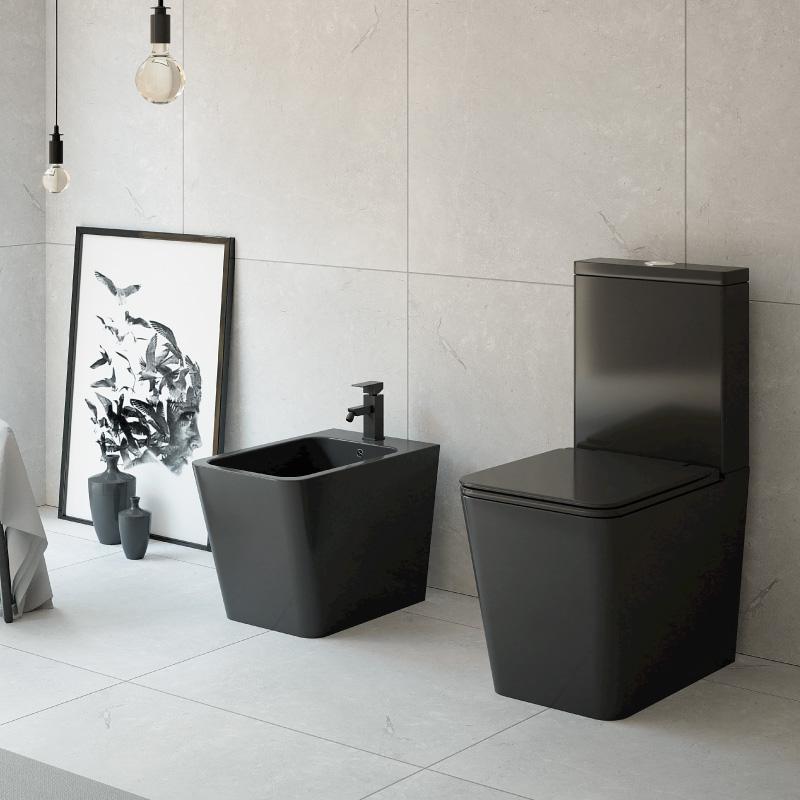 Modernes Stand-WC, Keramik, PISA, niedriger Spülkasten - Welt der Bäder