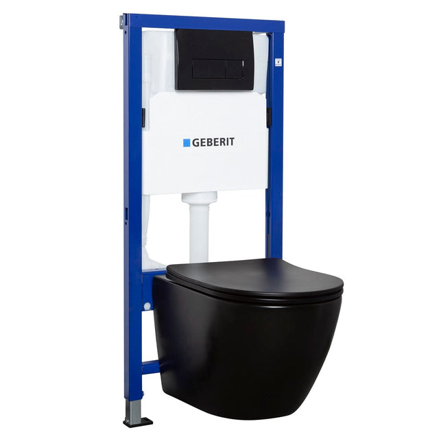 GEBERIT DUOFIX mit Hänge-WC DELOS Komplett-Set, schwarz - Welt der Bäder