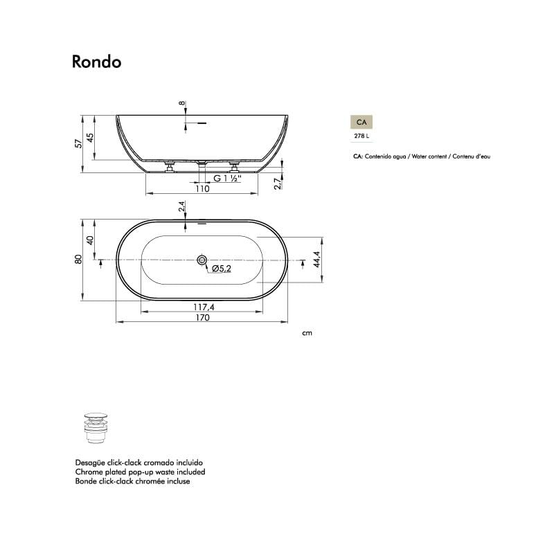 Freistehende Badewanne RONDO - Welt der Bäder