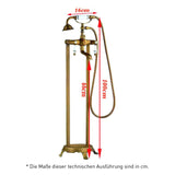 Freistehende Retro-Badewannenarmatur FLORINA, altgold - Welt der Bäder