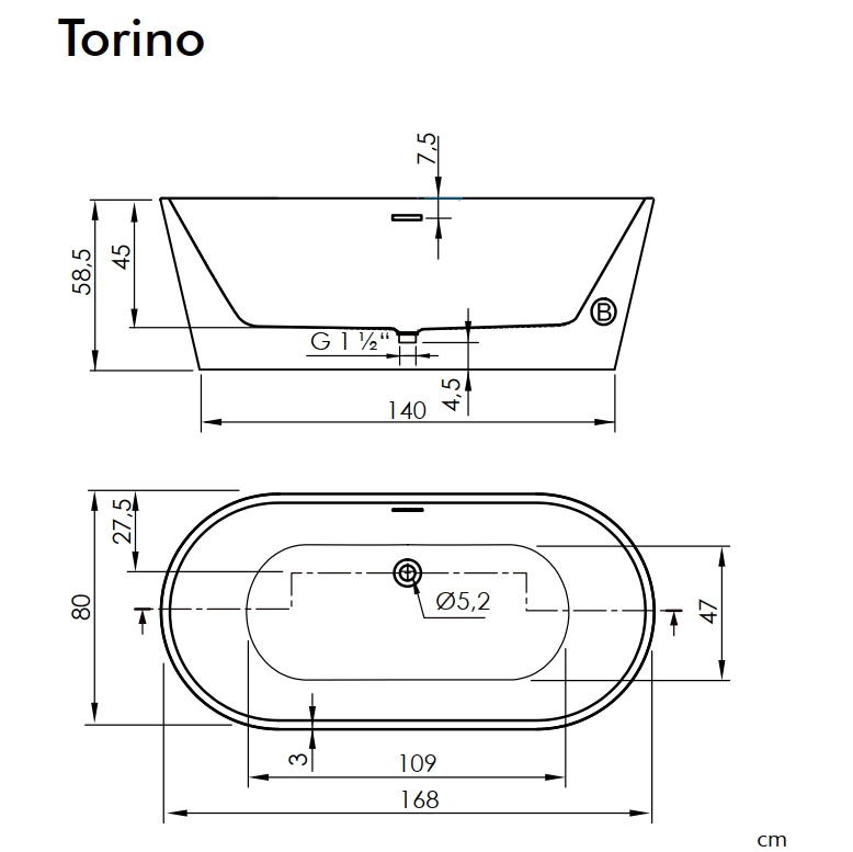 Freistehende Badewanne TORINO - SANYCCES - Welt der Bäder