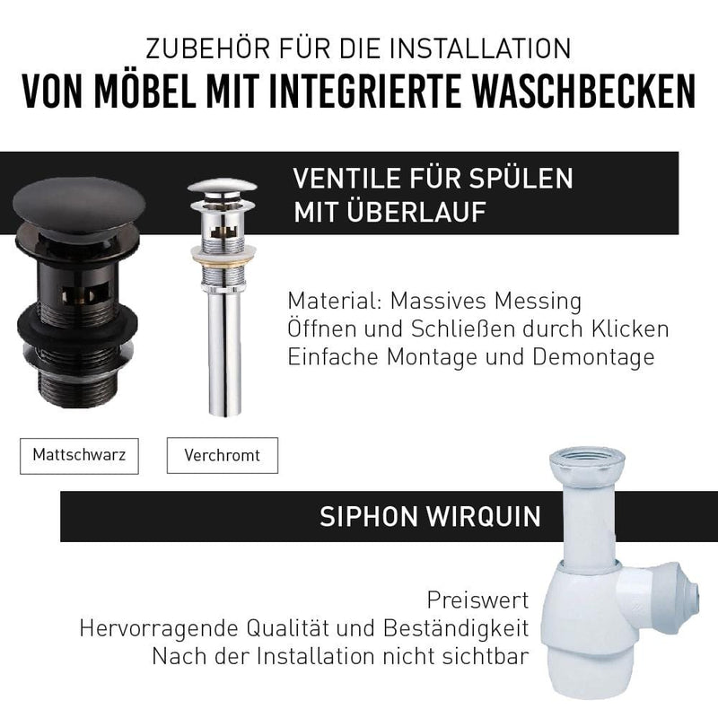 Metall-Badezimmerschrank mit schwarzem Keramikwaschbecken SMART