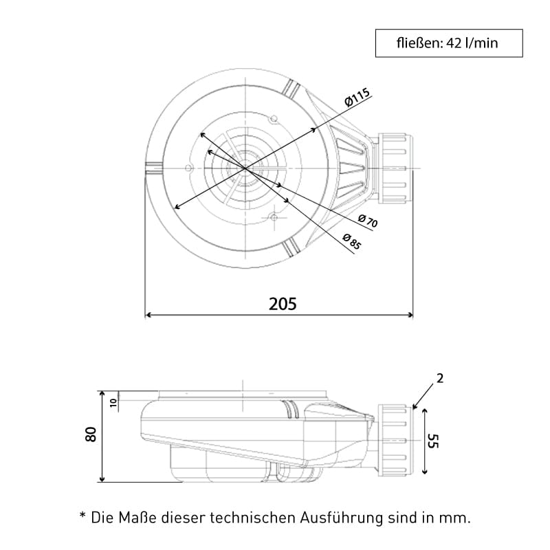 Sonderangebot Extra flache Duschwanne CLEVER in Schieferoptik WEIß 70x110 cm