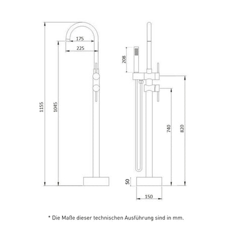 Freistehende Wannenarmatur, Einhebelmischer, CALGARY chrom