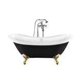 Freistehende Badewanne mit Füßen DARLINGTON SCHWARZ - Welt der Bäder | Adlerfüße GOLD #color_