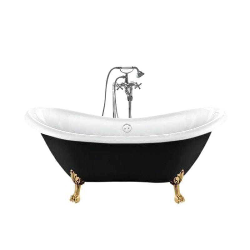 Freistehende Badewanne mit Füßen DARLINGTON SCHWARZ - Welt der Bäder | Löwenfüße GOLD #color_