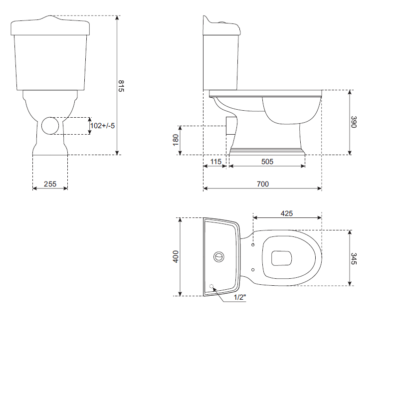 Klassisches Stand-WC, Keramik, ABERY mit Spühlkasten - Welt der Bäder