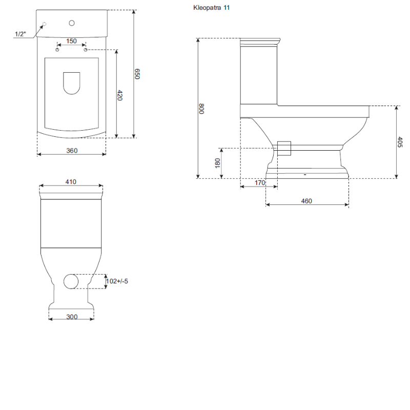 Klassisches Stand-WC, Keramik, DERBY mit Spühlkasten - Welt der Bäder