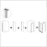 Duschecke mit einer Falttür NARDI - Glas 6mm