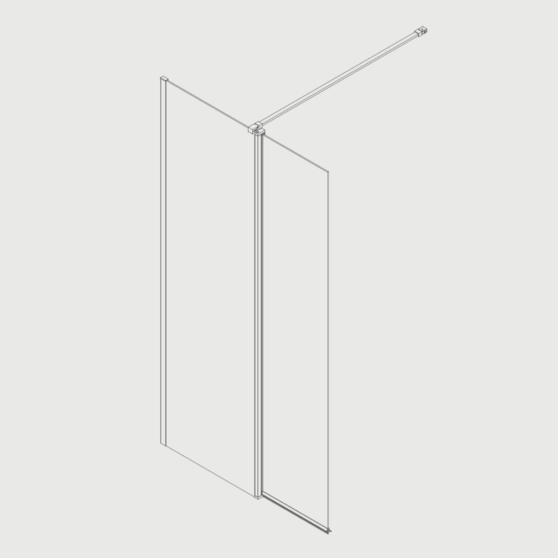 Duschwand GIRO mit beweglichem Teilstück - Glas 8/6 mm