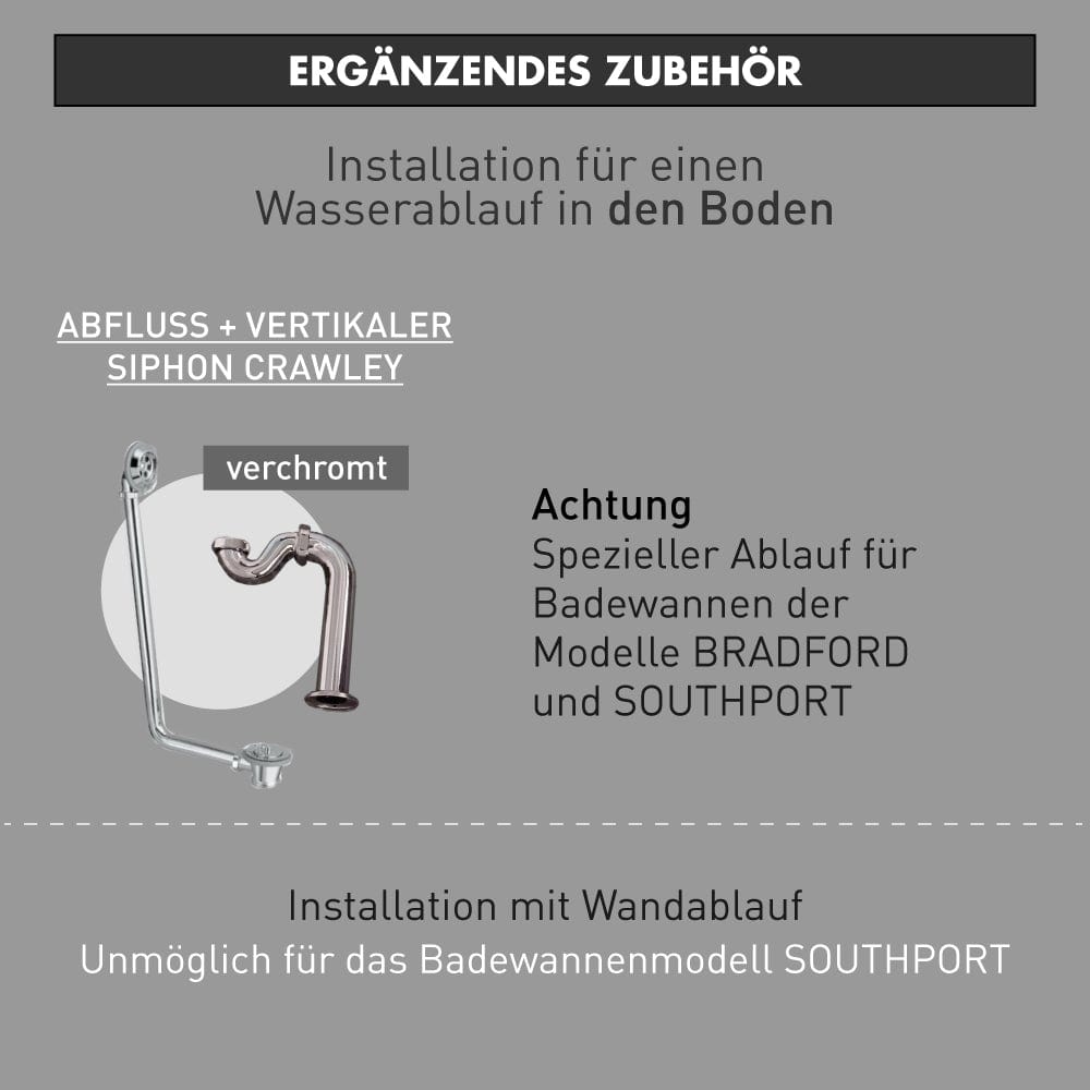 Freistehende Gusseisen Badewanne SOUTHPORT weiß