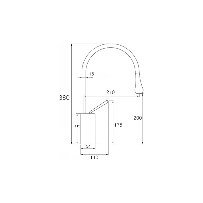 Einhebelmischer für Aufsatzwaschbecken CALGARY 38, mattschwarz - Welt der Bäder