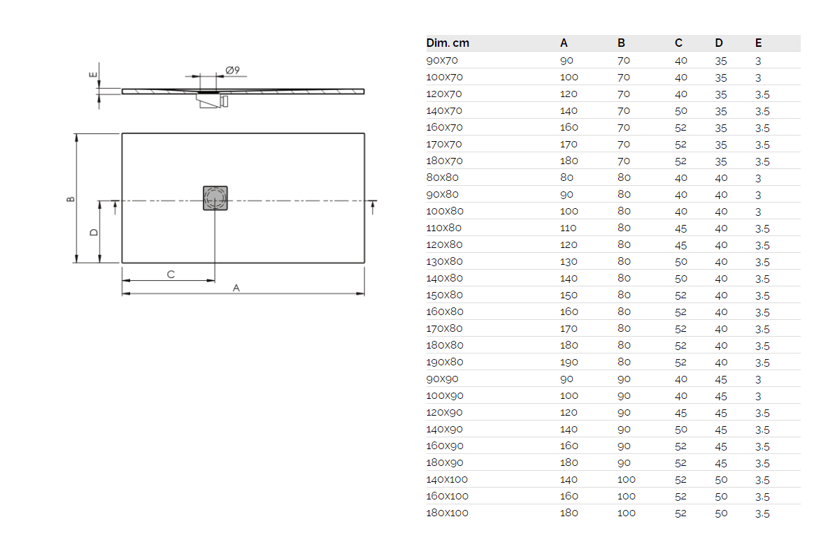 Extra flache Duschwanne LOGIC, Schieferoptik, weiß - Welt der Bäder