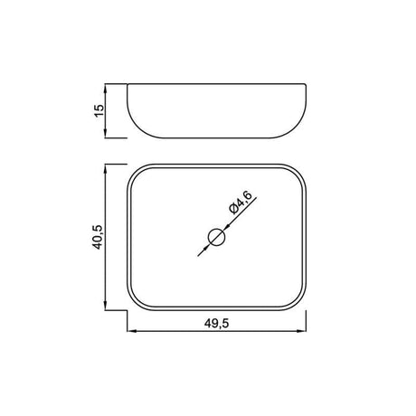 Lavabo sobre encimera cerámico NAPOLI 49,5 x 40,5 cm - Entorno Baño