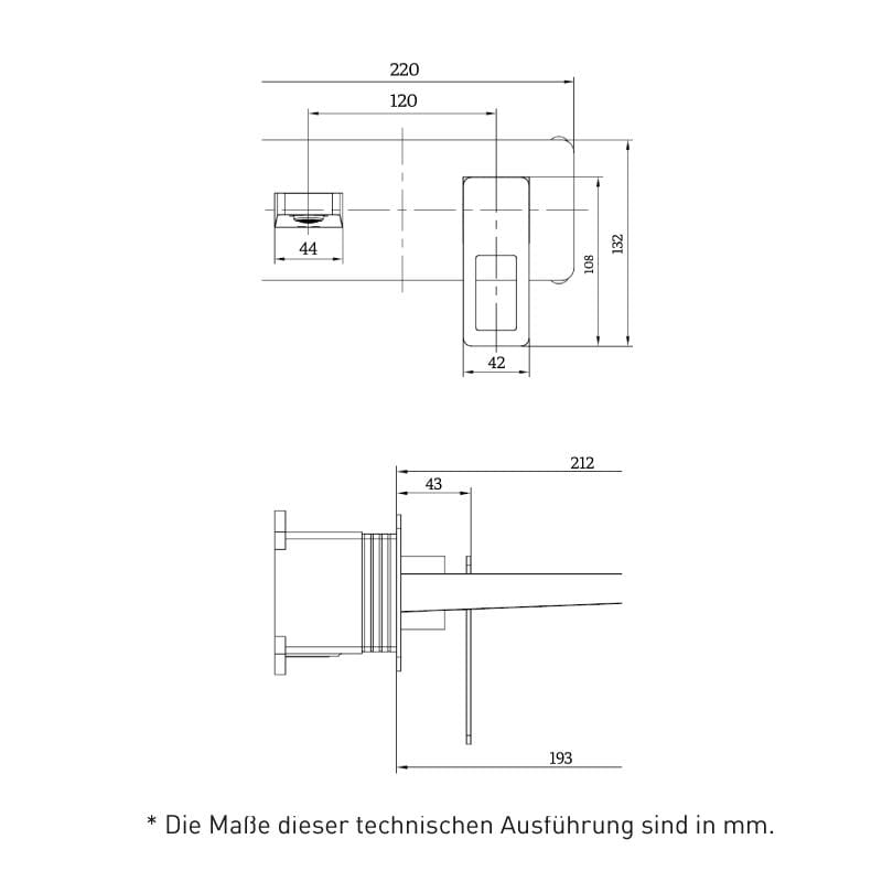 Unterputz-Wandbatterie SUECIA chrom