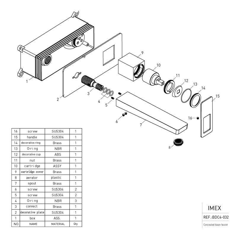 Unterputz-Wandbatterie SUECIA chrom