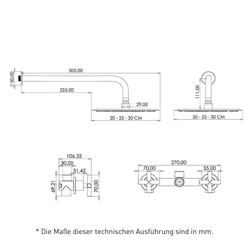 Unterputz-Zweigriff-Duscharmatur CARBINI, chrom